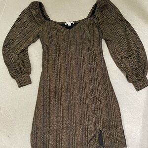 And Now This Gold Mini Dress